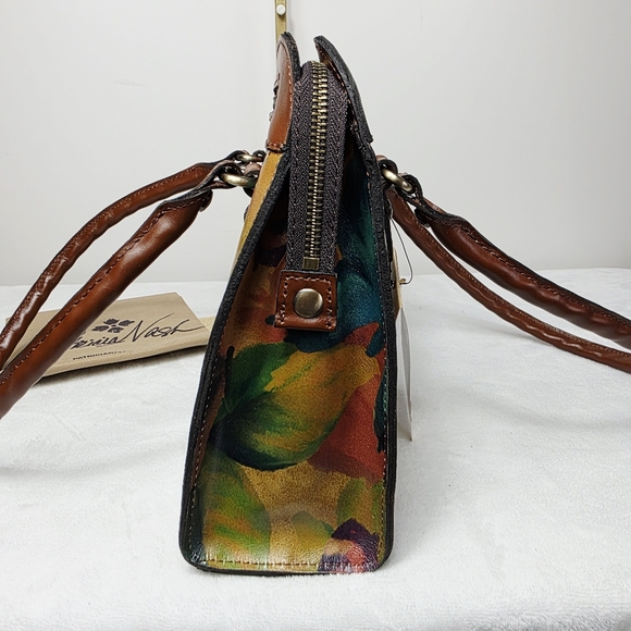 Patricia Nash Leather Calvi Watercolor Butterfly Satchel - Picture 5 of 10